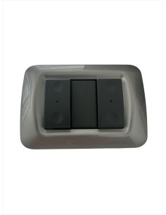 Panneau de commande à boutons-poussoirs 2 canaux Gewiss GW21992 + plaque en titane, série System, noir